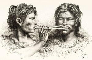 Witoto Indians Taking Snuff by Spanish School