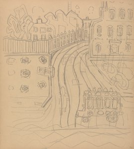 Cave of the Golden Calf: City Street with Omnibus by Spencer Frederick Gore