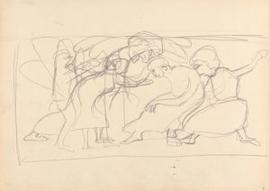 Cave of the Golden Calf: Study for Decorative Panel, Worshippers