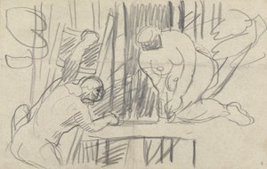Cave of the Golden Calf: Study of a Tree House with Primitive People by Spencer Frederick Gore