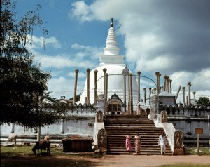 View of Thuparamaya dagoba by Sri Lankan School