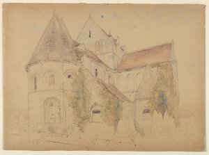 Sketch of Church of St. Nicholas, Caen, France by Stanford White