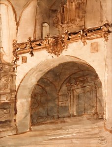 Interior of a Church. View of the Vestibule and Choir Loft by Stanisław Noakowski