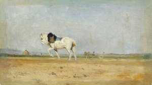 A Plow Horse in a Field by Stanislas Lepine