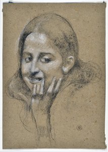 Study of a Smiling Girl by Stanislas Torrents y de Amat