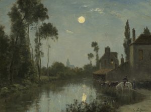 Moonlit River by Stanislas Victor Edouard Lepine