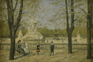Place de la Concorde, view from the Tuileries terrace, ca. 1880 by Stanislas Victor Edouard Lepine