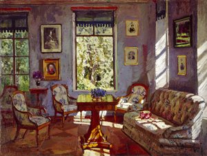 The Sitting Room in the Manor House Rozhdestveno by Stanislav Julianovic Zukovskij