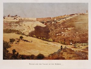 Watercolour by Stanley Inchbold, depicting the Kidron Valley, in Jerusalem, Palestine 1906 by Stanley Inchbold