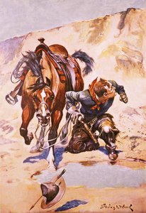 Cowboy pursued by Indians