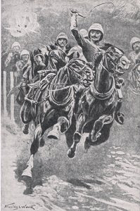 Lieutenant Maclaine Bringing Up the Guns at Maiwand, 17th July 1880 (Illustration from British Battles on Land and Sea, 1915)
