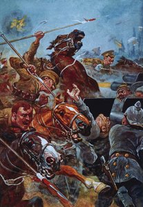 The Charge of the 9th Lancers During the Retreat from Mons by Stanley L. Wood