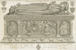 Clifton Campville Church - Vernon Monument (engraving) by Stebbing Shaw