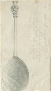 Apostle Spoon (pencil and wash drawing) by Stebbing Shaw