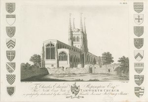 Tamworth Church: aquatint engraving, 1792