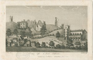 Tutbury Castle and Church - South East View