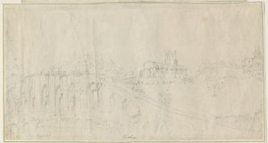 Tutbury Church and Castle - North East View by Stebbing Shaw