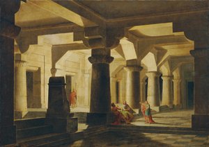 Temple Room at Night (Joseph in Prison, Interpreting Dreams) by Stefan Dolliner