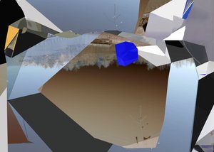 Fragmented Blue Cube by Stefan Fransson