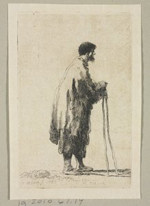 Beggar in Profile Facing Right by Stefan Juliusz Norblin de la Gourdaine