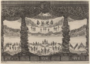 Sixth Scene of All Heaven by Stefano Della Bella after Alfonso Parigi II