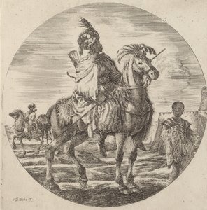 A Black Horseman by Stefano della Bella