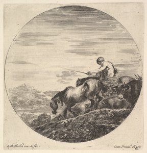 A Shepherd Driving a Group of Animals Downhill, ca. 1643-48
