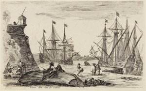 Views of Seaports: View of a Corner in the Port of Calais by Stefano della Bella