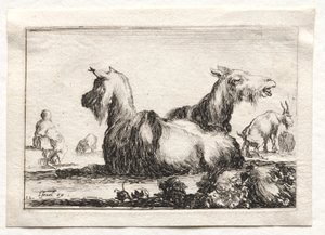 Caprices: Two Goats by Stefano della Bella