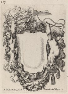 Cartouche with Infant Satyrs by Stefano della Bella