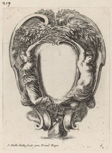 Cartouche with Two Nymphs Metamorphosed into Trees by Stefano della Bella