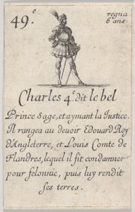 Charles IV, called the Fair, Wise Prince, from Game of the Kings of France, 1644
