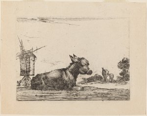 Donkey Resting, 1642 by Stefano della Bella