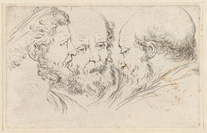 Three Heads of Philosophers by Stefano della Bella