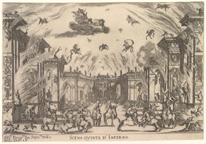 Fifth scene, the Inferno, from "The Marriage of the Gods" (Le nozze degli Dei) by Stefano della Bella