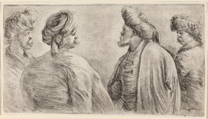 Four Turks Wearing Turbans by Stefano della Bella