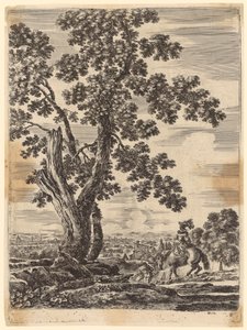 Woman on Horse and Man from Behind, on the Way to Florence by Stefano della Bella