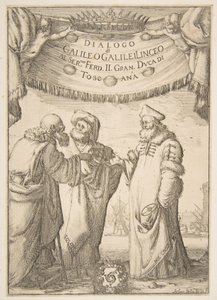 Frontispiece for Dialogo di Galileo Galilei by Stefano della Bella