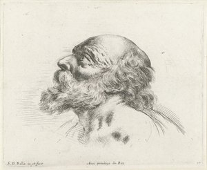 Head of a Bald Old Man with Beard, in Profile to the Left (possibly St. Peter)