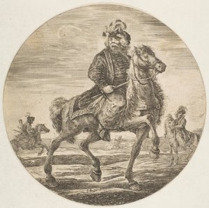Hungarian Horseman Riding Towards the Right