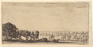 Cart with Two Horses by Stefano della Bella