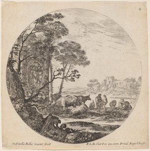 Landscape with Roman Ruins by Stefano della Bella