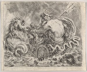 Neptune, from Game of Mythology (Jeu de la Mythologie) by Stefano della Bella