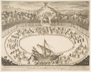Parade Float in the Form of a Ship, Coat of Arms of the Grand Duke of Modena at Top