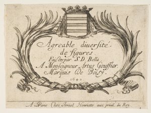 Plate 1: Two Palms and a Coat of Arms Frame the Title and Dedication, Title Page for 
