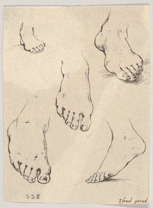 Plate 7: Five feet, from The Book for Learning to Draw