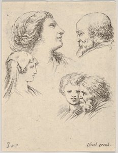 Five Heads by Stefano della Bella