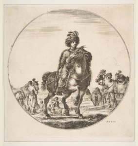 Polish Horseman Facing Right, a Circular Composition, from Figures on Horseback