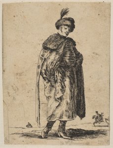 Polish Man with a Mustache Wearing a Fur Coat and a Hat with a Feather, ca. 1648