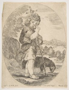 Saint John the Baptist Biting a Piece of Fruit by Stefano della Bella